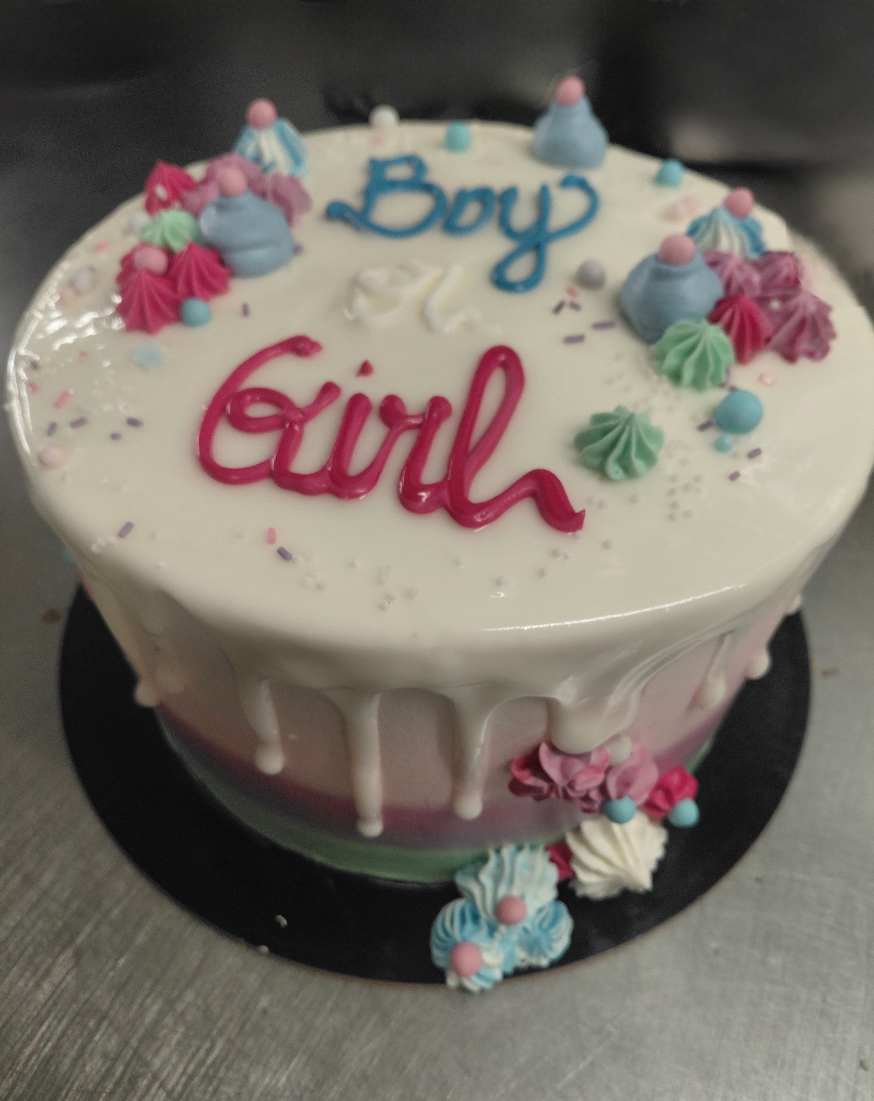 Boy or Girl Drip – Gender Reveal Geburtstagstorte