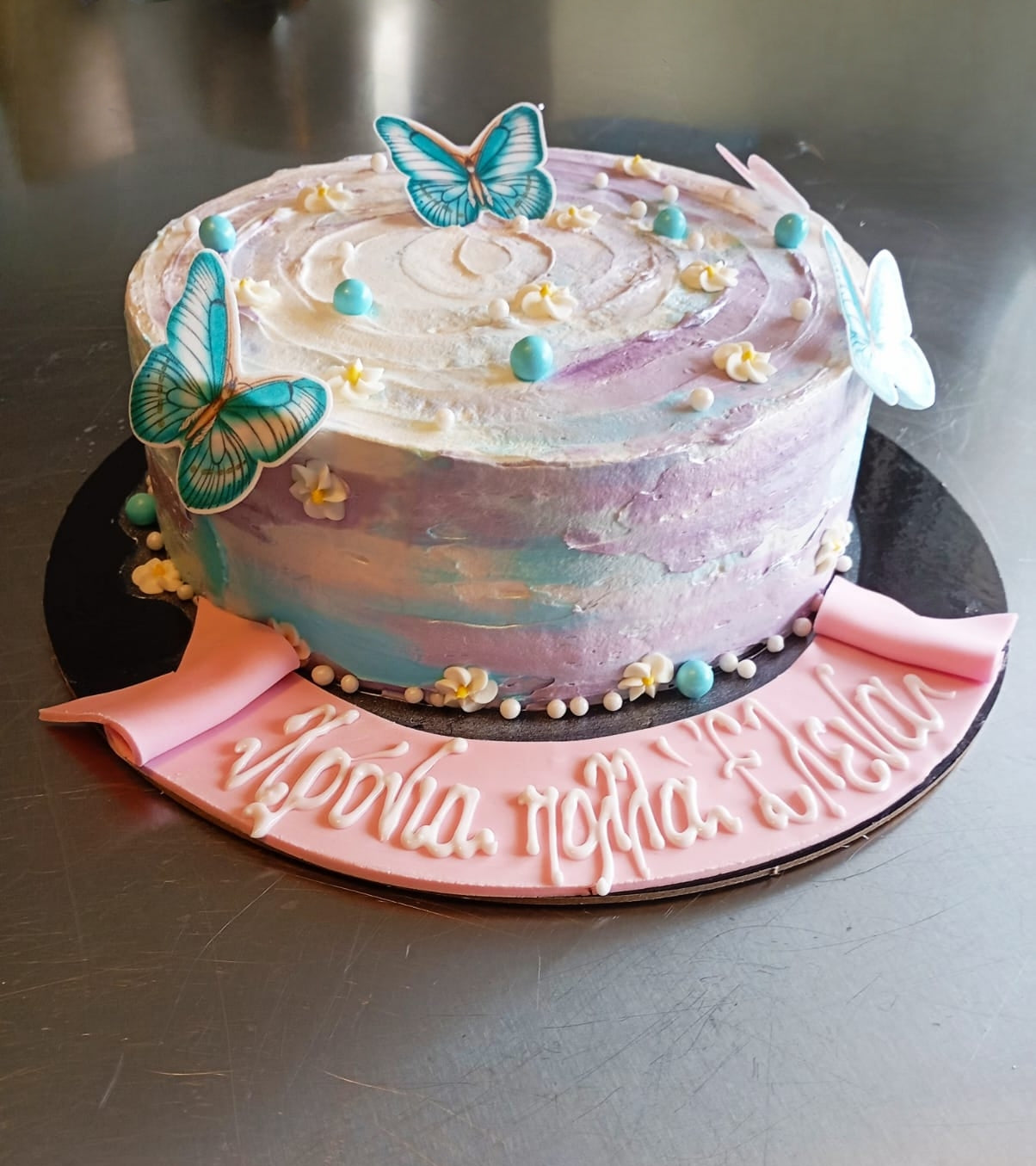 Pastel Butterfly Birthday Cake