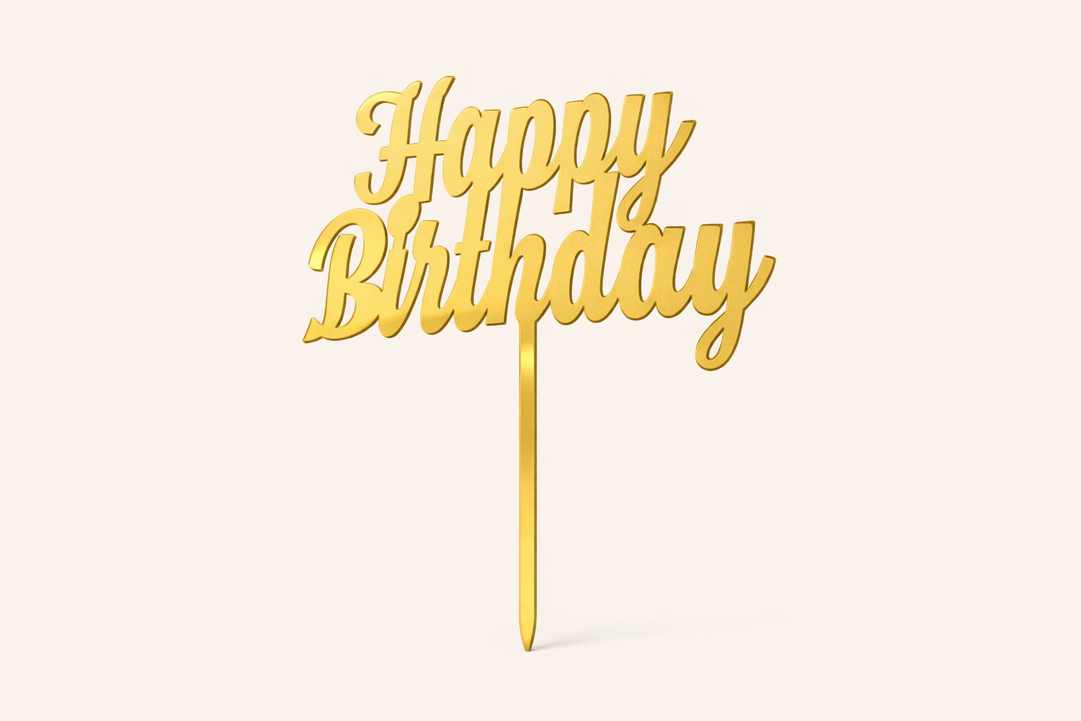 Cake Topper – Happy Birthday (Gold & Silber)