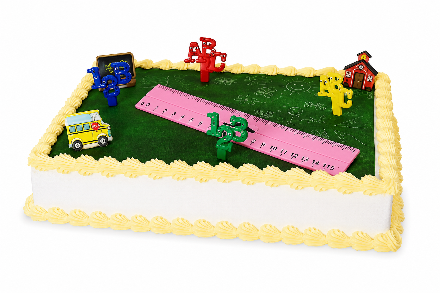 Einschulungstorte für Mädchen – Schulanfang Motivtorte Rosa
