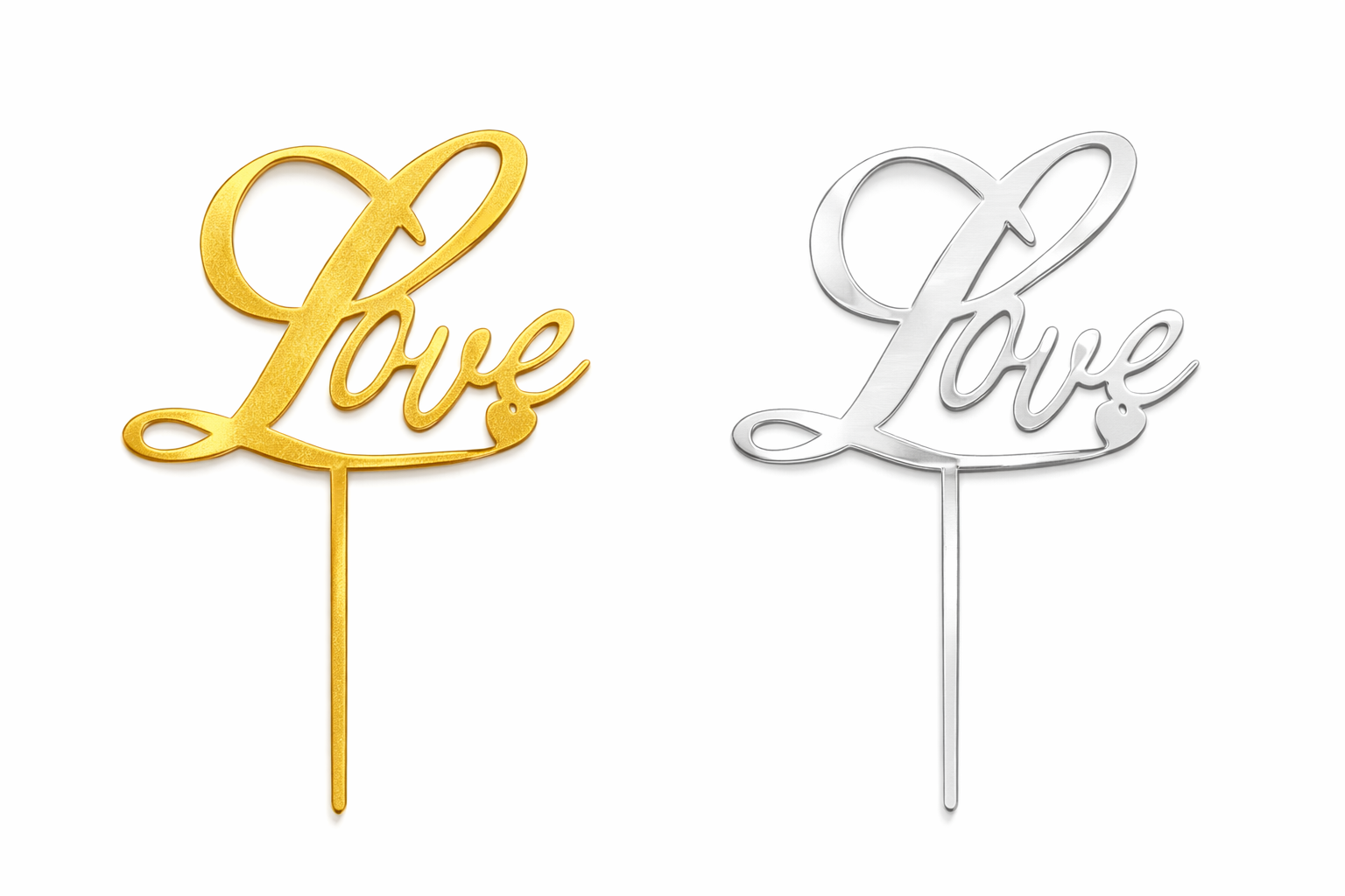 Cake Topper – Love (Gold & Silber)